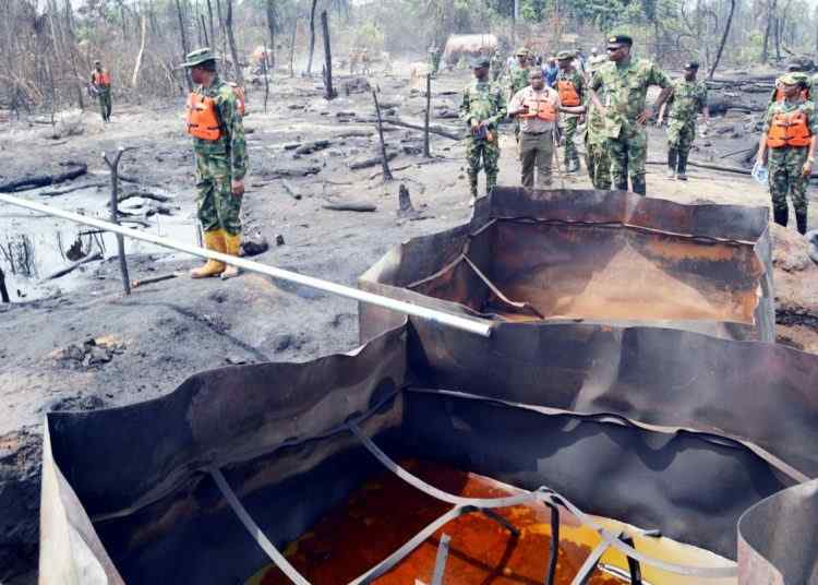 Navy-Destroys-Illegal-Crude-Refining-Site-In-River 2